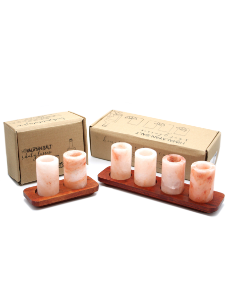 Zestaw 4 Kieliszków Solnych z Podstawką