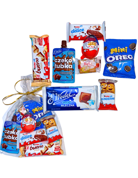 Słodki Woreczek Prezentowy - Mix Bestsellerów Słodyczy | Kinder & Oreo