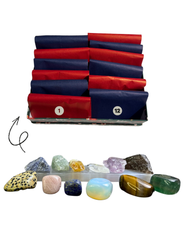 Kalendarz Adwentowy Kamienie Naturalne Minerały Zestaw 12 Niespodzianek