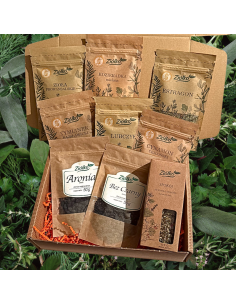 Zdrowy Zestaw Prezentowy Ziołowy Spokój i Zdrowie - Naturalne Zioła, Przyprawy i Herbatka