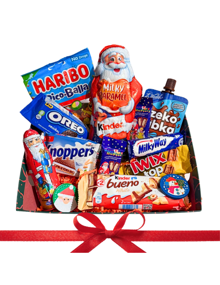 Kosz Prezentowy Słodki dla Dziecka - KINDER, OREO, HARIBO 13 Słodyczy