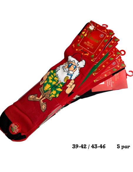 Męskie Skarpety Świąteczne 5 Par