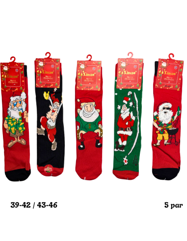 Męskie Skarpety Świąteczne 5 Par
