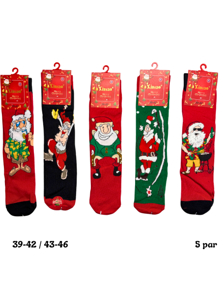 Męskie Skarpety Świąteczne Zestaw 5 Par 40-43 / 44-46