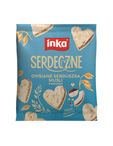 INKA Serdeczne Owiane Serduszka Ciastka Kokos 50g