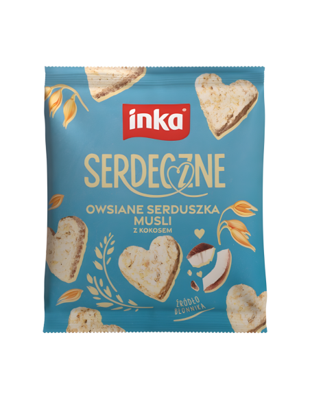 INKA Serdeczne Owiane Serduszka Ciastka Kokos 50g