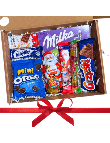 Zestaw Prezentowy Słodki Mikołajkowy Box Kinder, Milka i Świąteczne Przysmaki
