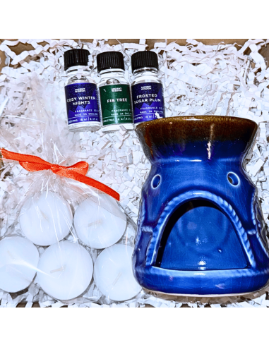 Zestaw Prezentowy Kominek Zapachowy z Olejkami Zimowymi