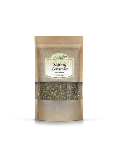 ZIÓŁKO Szałwia Lekarska liść 50g - Naturalne Wsparcie dla Gardła, Skóry i Układu Pokarmowego