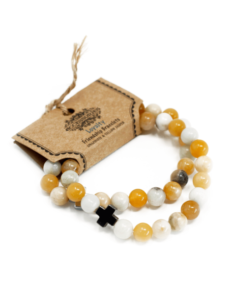 Zestaw 2 Bransoletek - Lojalność (Amazonit, Żółty Jaspis)