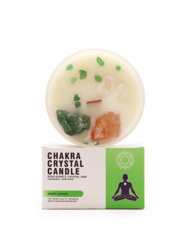 Świeca z Kamieniami - Czakra Serca