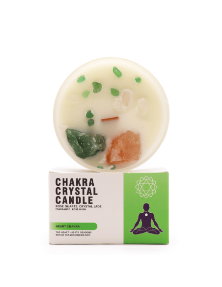 Świeca z Kamieniami - Czakra Serca