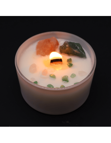 Świeca z Kamieniami - Czakra Serca