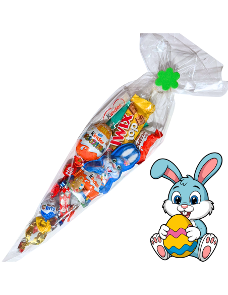 Rożek Wielkanocny Zestaw Prezent Słodka Paczka z Zajączkiem Kinder