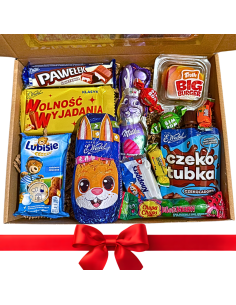DUŻY BOX WIELKANOCNY MILKA + WEDEL Zajączki Zestaw Słodyczy Prezent dla Dziecka na Zajączka