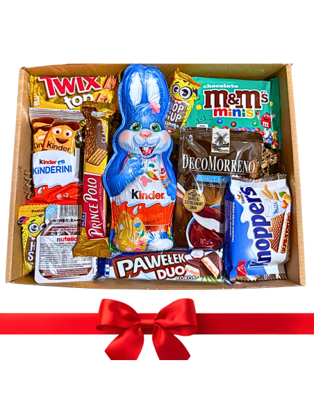DUŻY BOX WIELKANOCNY Zestaw Słodyczy Prezent na Zajączka dla Dziecka