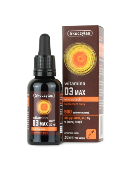 SKOCZYLAS WITAMINA D3 MAX (4000) Odporność Kości Krople 30ml