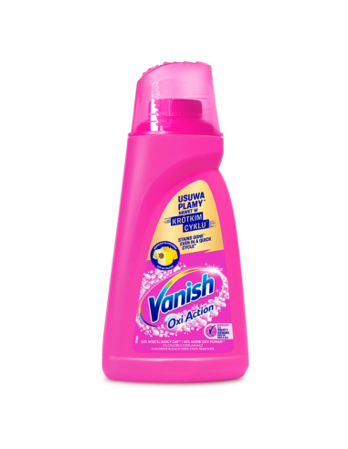 VANISH Oxi Action Pink Żel Odplamiacz do Kolorowych Tkanin 1L Skuteczne Usuwanie Plam