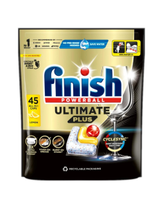FINISH Ultimate Plus Kapsułki do Zmywarki All in One Lemon 45 sztuk
