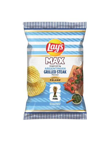 LAY'S MAX Argentyński Steak Chipsy Ziemniaczane Karbowane 120g