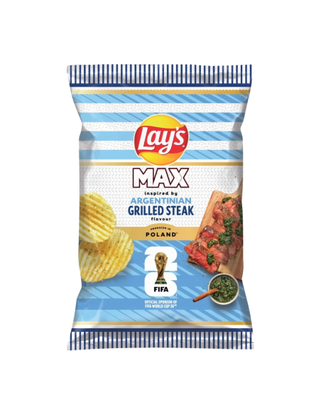 LAY'S MAX Argentyński Steak Chipsy Ziemniaczane Karbowane 120g