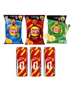 PAKIET KIBICA 3x Lay's 130g + 3x Coca-Cola Edycja Piłkarska Zestaw na Mecz