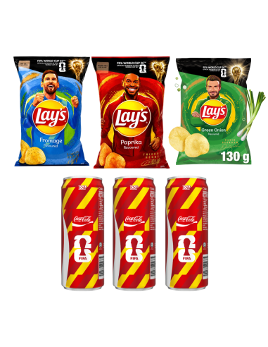 PAKIET KIBICA 3x Lay's 130g + 3x Coca-Cola Edycja Piłkarska Zestaw na Mecz