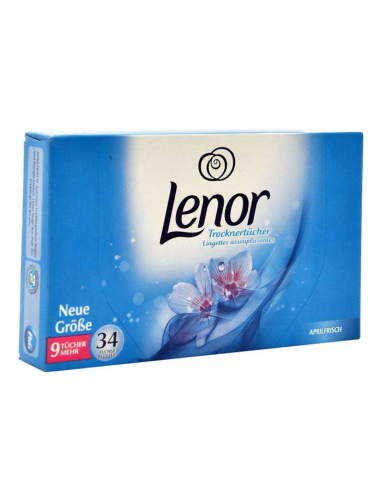 LENOR Aprilfrisch Chusteczki Zapachowe do Suszarki 34 szt. Długotrwała Świeżość