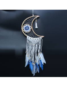 Ochronny Łapacz Snów Dreamcatcher Makrama - Księżyc 35x40 cm 2