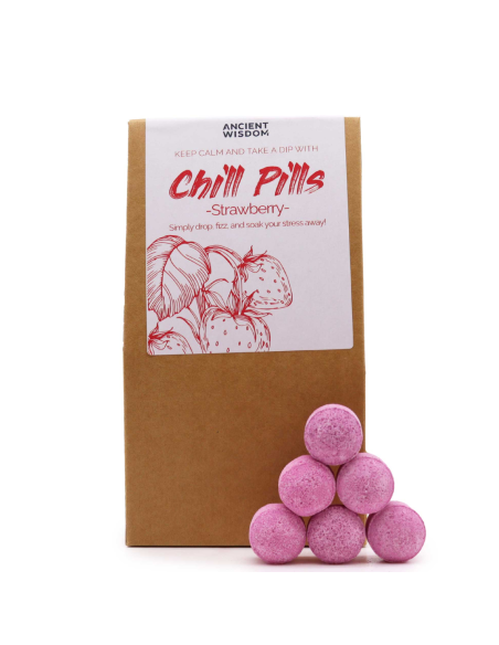 Chill Pills Zestaw Kul Musujących do Kąpieli 350 g - Truskawka