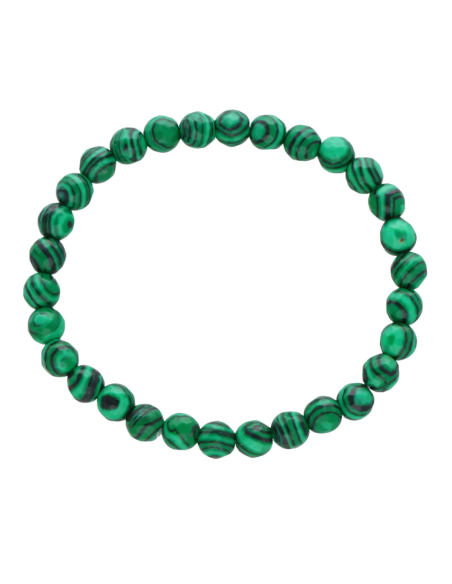 Bransoletka MALACHIT KULE FASETOWANE 6 mm