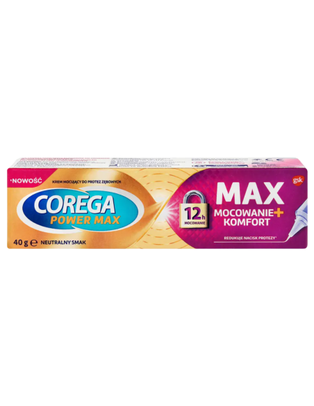 COREGA Power Max Mocowanie + Świeżość Krem Mocujący do Protez 40g