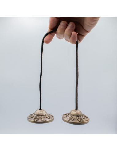 Tybetańskie Dzwonki Tingsha Premium - Szczęśliwe Symbole - ok. 6 cm