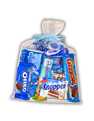 Zestaw Słodyczy Niebieski Prezent Dzień Chłopaka Oreo Wedel Knoppers