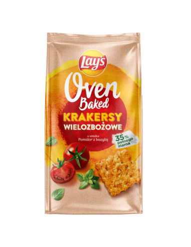 LAY'S Oven Baked Krakersy Wielozbożowe Pomidor z Bazylią 80g