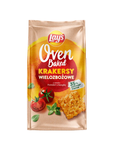 LAY'S Oven Baked Krakersy Wielozbożowe Pomidor z Bazylią 80g